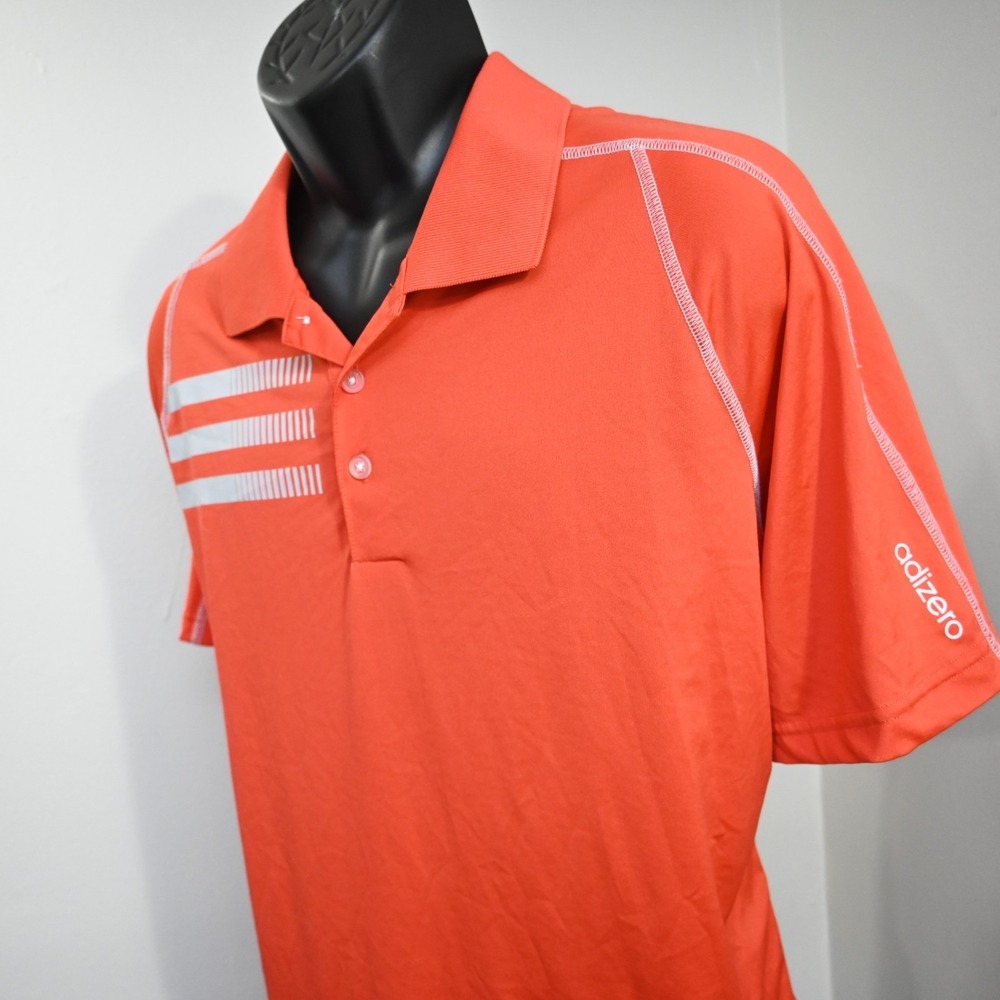 Adidas Golf Polo AdiZero Red Performance Wicking Short Sleeve Mens Size XL